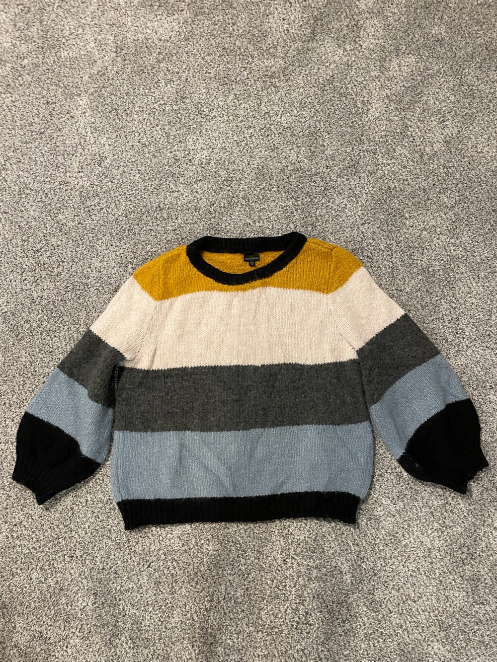 Coco + Carmen Striped Knit Sweater in Mustard & Black